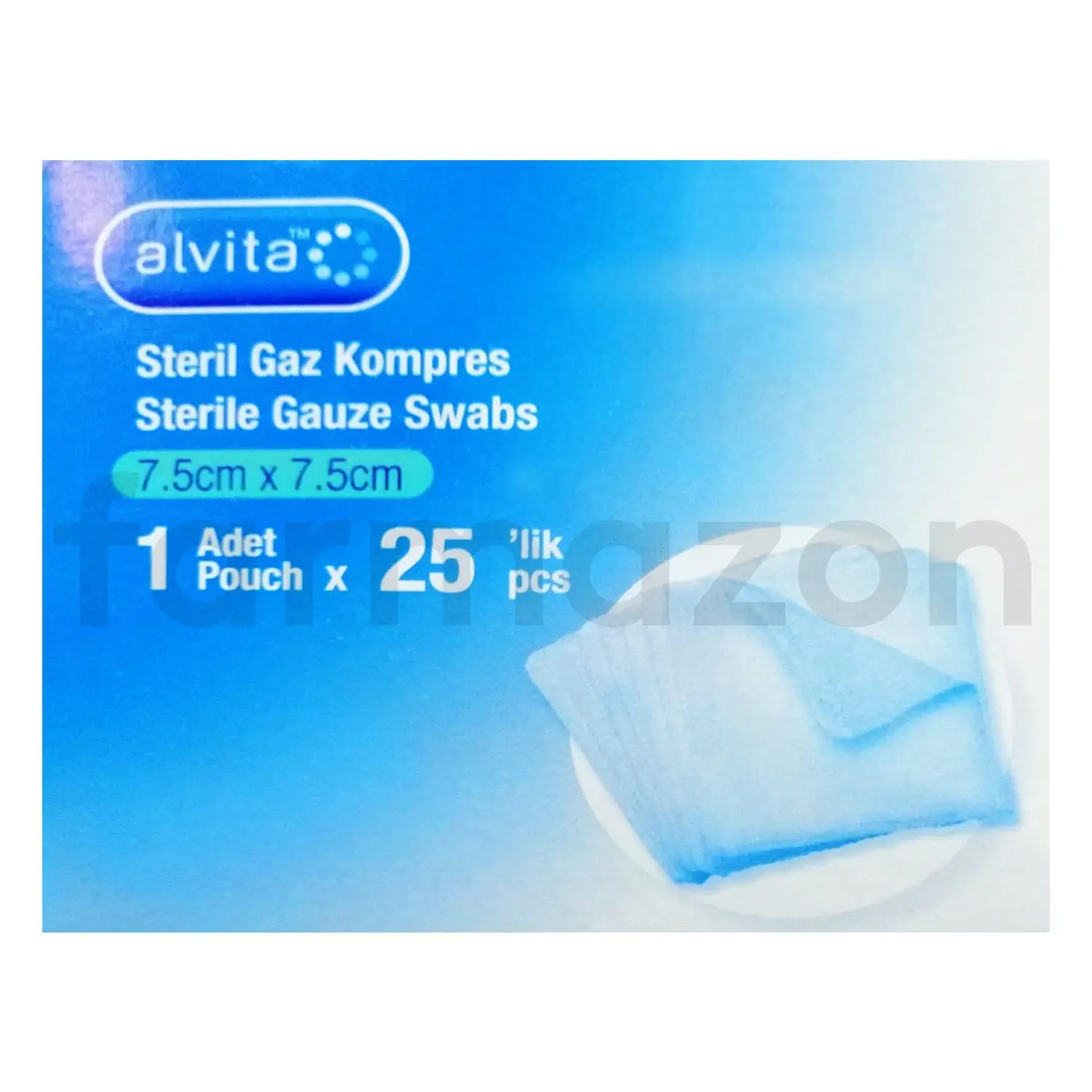 Alvita Steril Gaz Kompres 7,5x7,5 cm 25'li