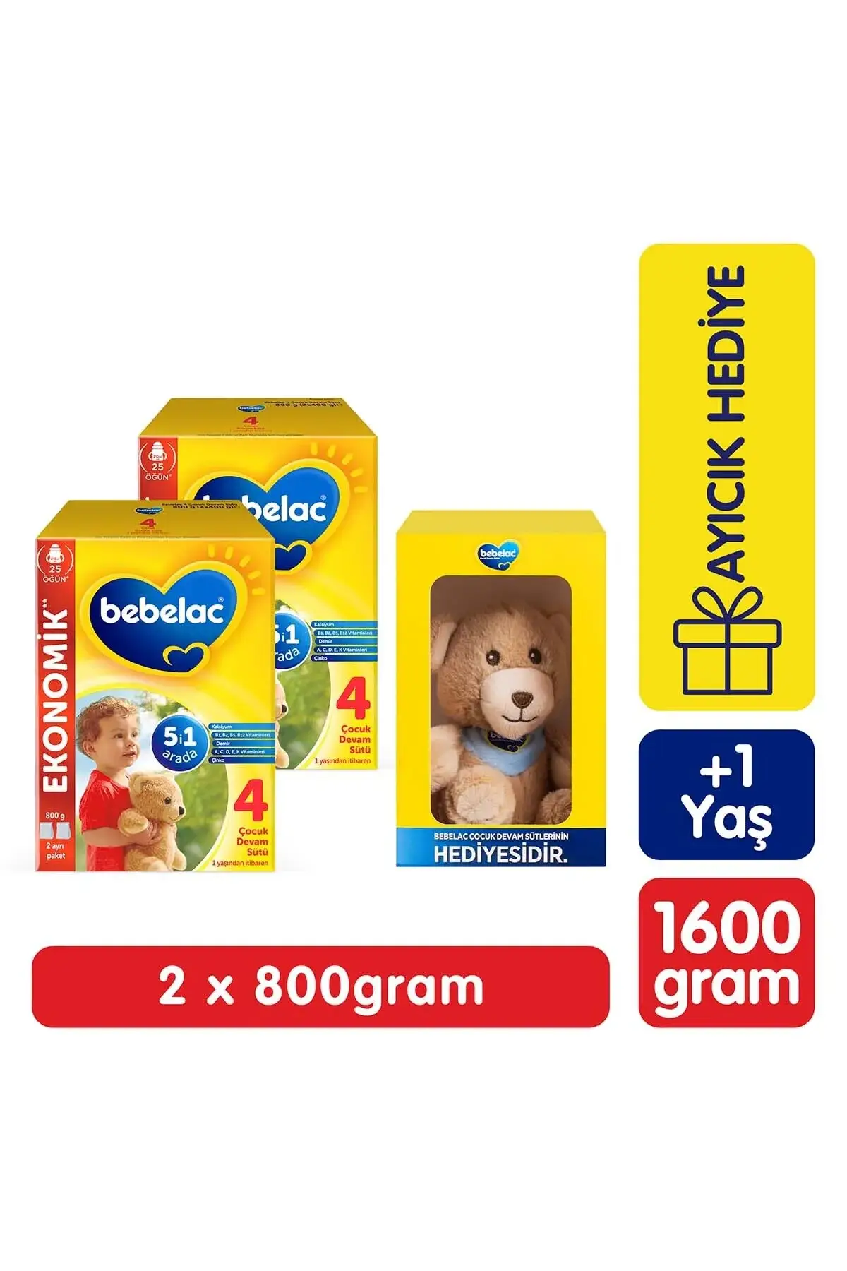 Bebelac 4 800 gr 2'li - Ayıcık Hediyeli