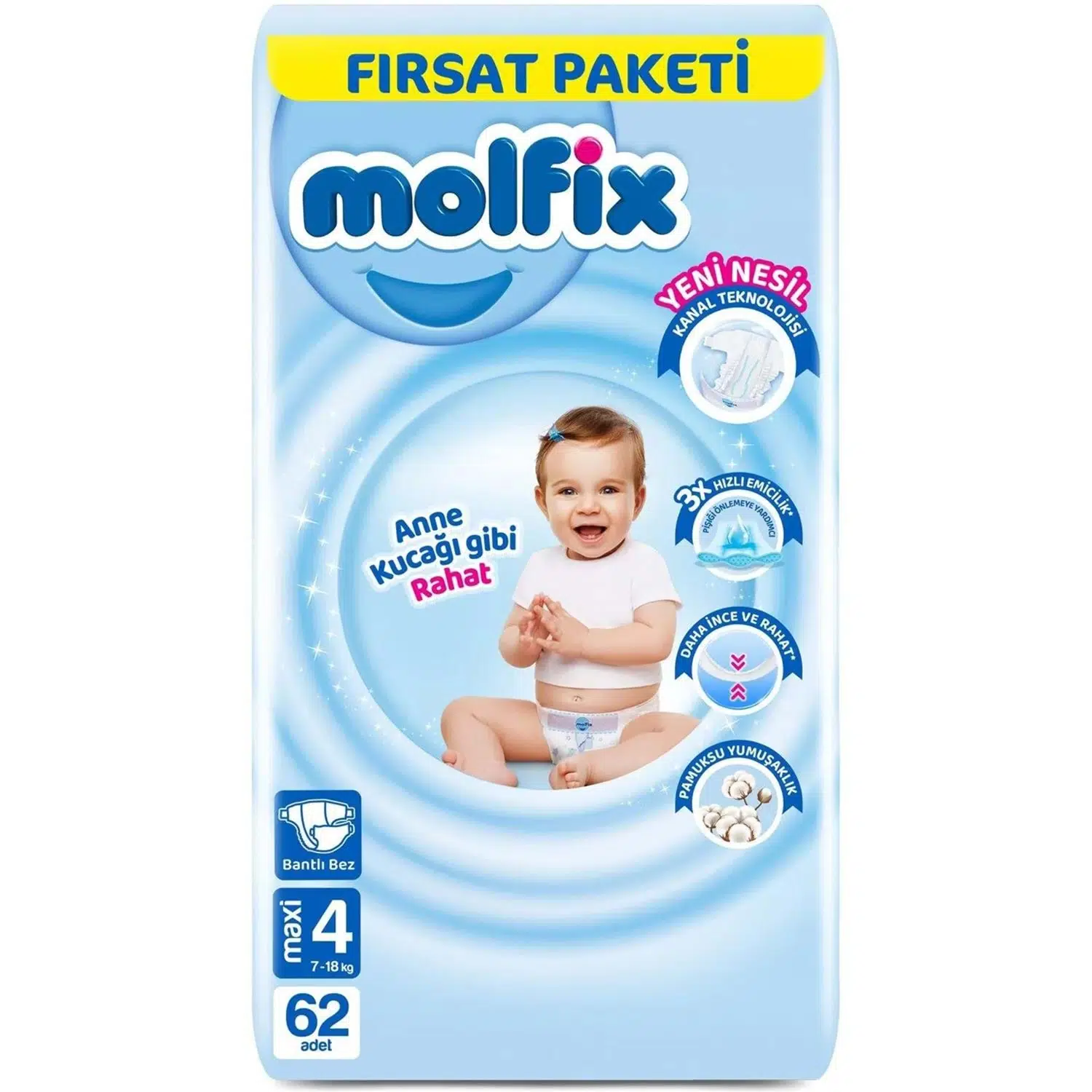 Molfix Cırtlı Bez No: 4 62 Adet