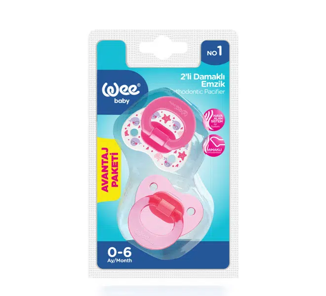 Wee Baby 437 Yalancı Emzik Damaklı No:1 2'li - Pembe