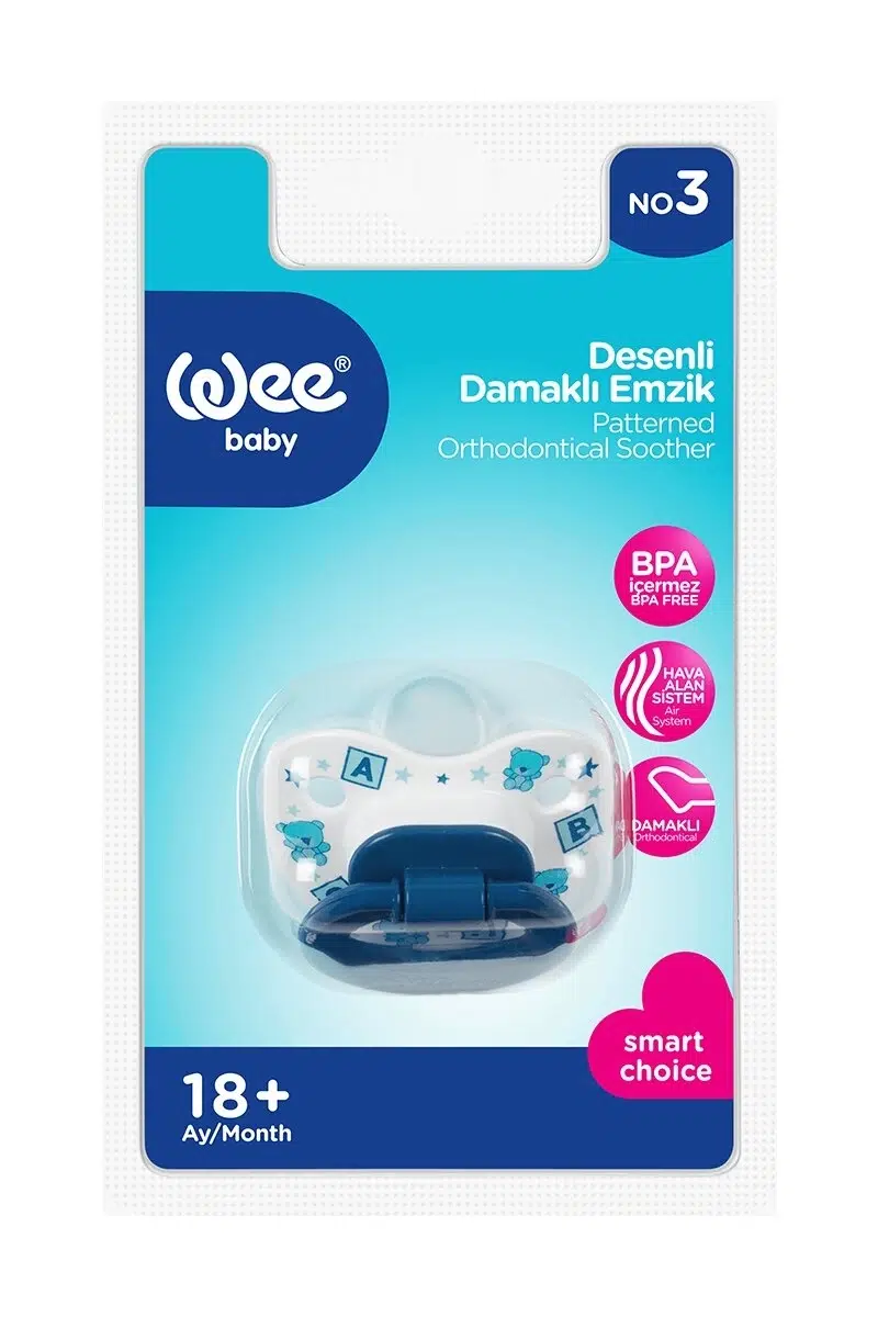 Wee Baby 835 Damaklı Emzik Desenli No: 3 - Mavi