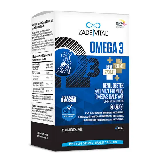Zade Vital Omega 3 Balık Yağı Premium 45 Kapsül